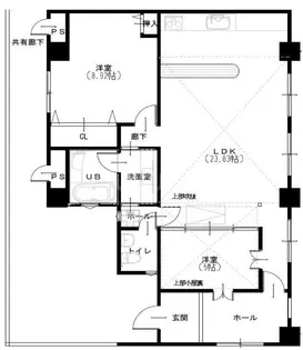 レルム城北【6階】の間取り