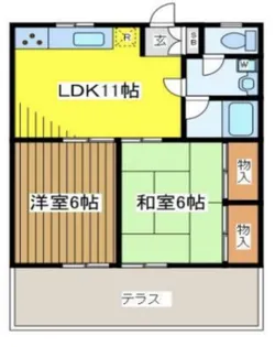 ウィズ調布リバーサイド【1階】の間取り