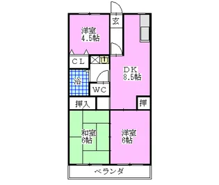 モントレー西船【3階】の間取り