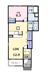 メロウ・パーシモン【1階】の間取り