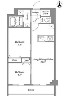ザグラヴィティ新宿【4階】の間取り