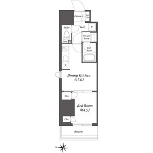 ドゥーエ亀戸II【3階】の間取り