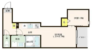 Modern Charme Solar【3階】の間取り