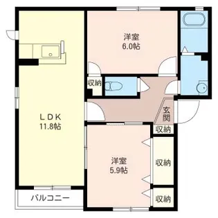 サンクゼールII シャーメゾン【2階】の間取り