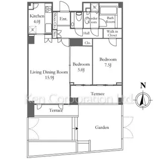 高輪ソルステージュ【1階】の間取り