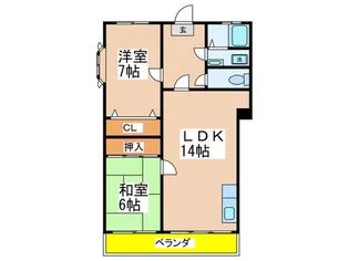 グリ-ンコ-ト中野【3階】の間取り