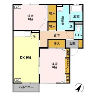 ビュークレストC【1階】の間取り