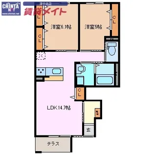 F.アザレア 7【1階】の間取り