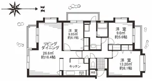 ベルフォーレ等々力【3階】の間取り