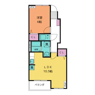 エスポワールI B【1階】の間取り