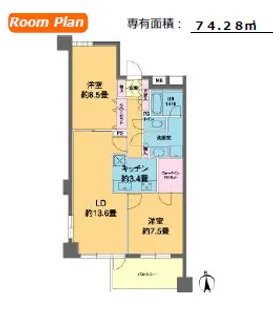 カスタリア高輪【6階】の間取り