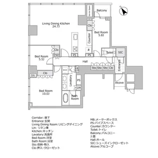ザ・レジデンス六本木【13階】の間取り