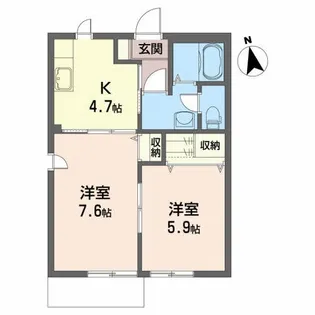 シャーメゾンウィステリアB【1階】の間取り