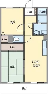 有瀬グランドハイツ【4階】の間取り