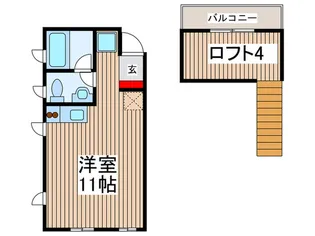 ロ-ズガ-ディンS【2階】の間取り