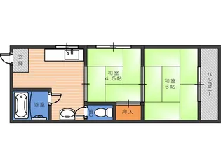 清月マンション【4階】の間取り