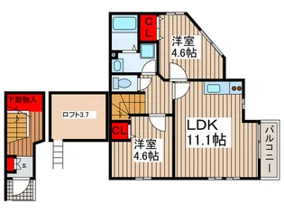 ヨ-ロピアンシャレ-大牧【2階】の間取り