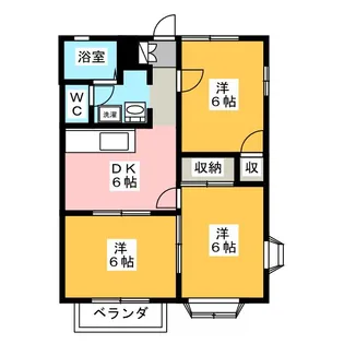 ドヌールさつきが丘B棟【2階】の間取り