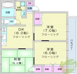 MKハイツC棟【2階】の間取り