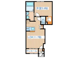 リリウム・トリア【1階】の間取り