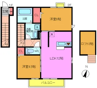 グレージュ船橋【2階】の間取り
