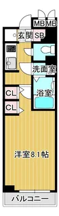Lasante京橋(旧:エスティメゾン京橋)【4階】の間取り