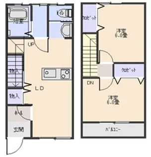 フラワーハイツA棟の間取り