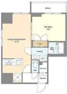 クラリティア上野稲荷町【5階】の間取り