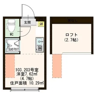 ハーモニーテラス千住仲町【1階】の間取り