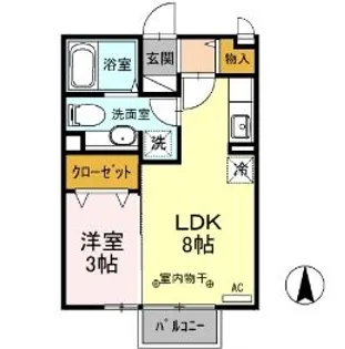 プレジール B【2階】の間取り