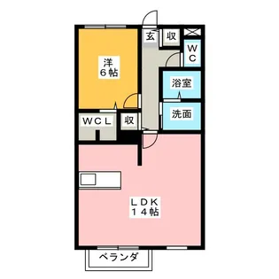 ハウス八重桜【1階】の間取り