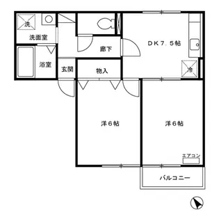 サニーコート桜井 II【1階】の間取り