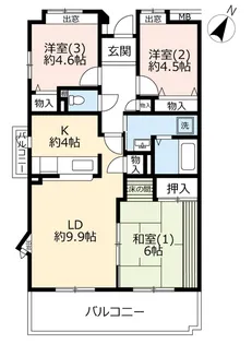 UR十日市場ヒルタウンコンフォール十日市場五番街【2階】の間取り