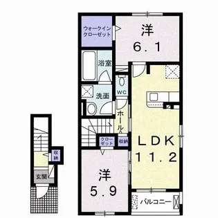フランかかみ野III【2階】の間取り