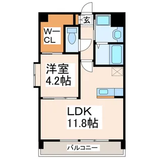 Calma水前寺【4階】の間取り