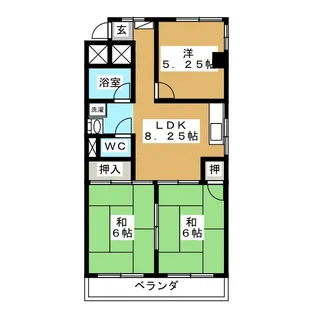 七瀬中町ホームズ【1階】の間取り
