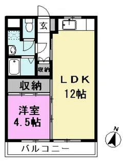 レジュイール東越谷【3階】の間取り