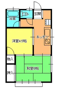 江花ハイムA【1階】の間取り