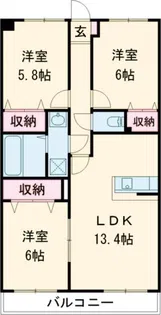 あけぼのヴィラージュマンション【1階】の間取り
