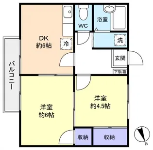 ふじハイツ【2階】の間取り