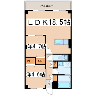 グランデルつつじ台【3階】の間取り