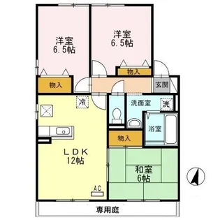 メルベーユ富の原 C棟【1階】の間取り