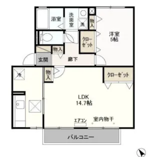 ハイツ クリノン【1階】の間取り