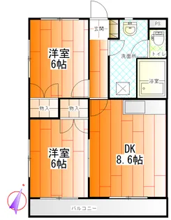 ファミール大里【3階】の間取り