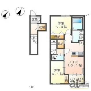 埼玉県川越市かし野台2【アパート】の間取り