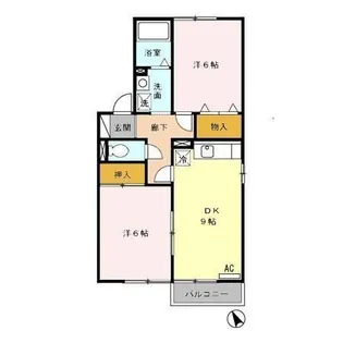 セジュール佐賀【1階】の間取り