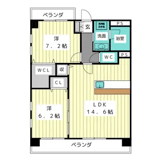 MIWANA GARDEN【1階】の間取り