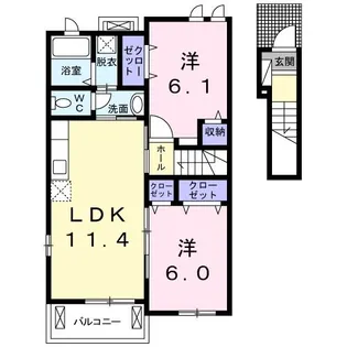 エレガンスD【2階】の間取り