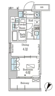 パークアクシス横濱大通り公園【10階】の間取り