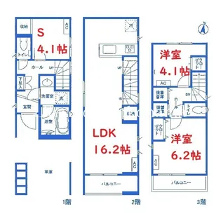 神奈川県横浜市神奈川区栗田谷【一戸建】の間取り